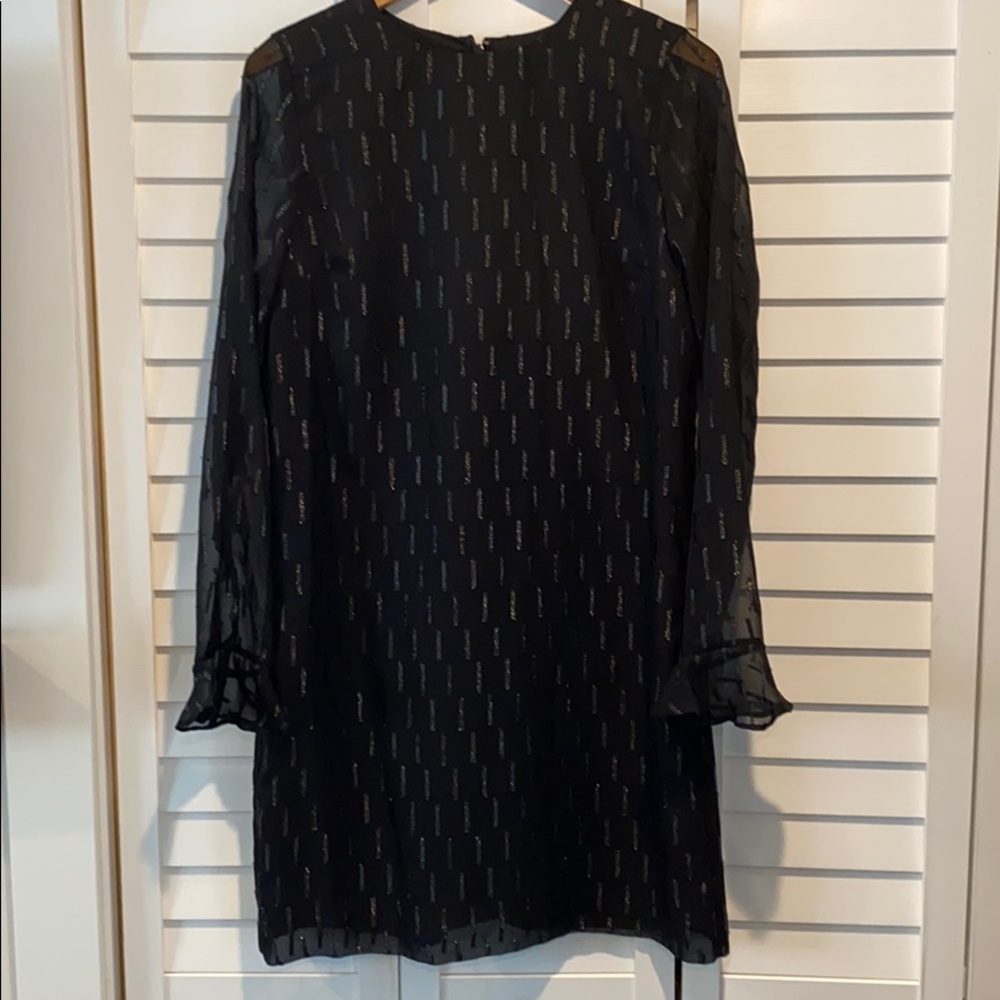 Long sleeve black evening dress